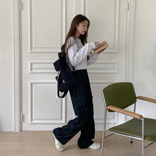 Raw denim cargo pants