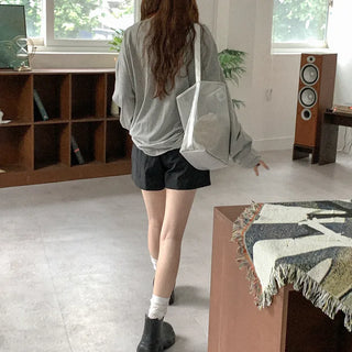 Cotton oversized long-sleeved T-shirt