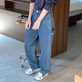 Wide cotton denim pants
