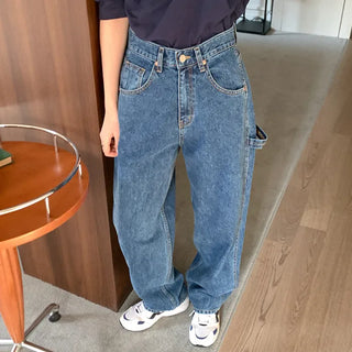 Wide cotton denim pants