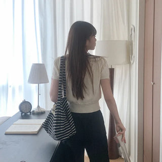 Ribbon U-neck knit