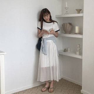 Tencel long skirt