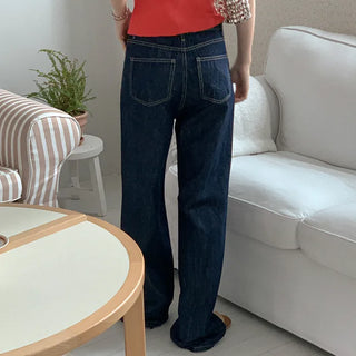 Wide-leg denim pants
