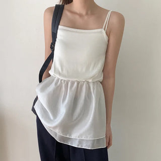 Petite layered tiered ruffle wrap skirt T-shirt (2 colors)