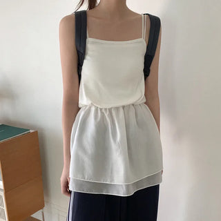 Petite layered tiered ruffle wrap skirt T-shirt (2 colors)
