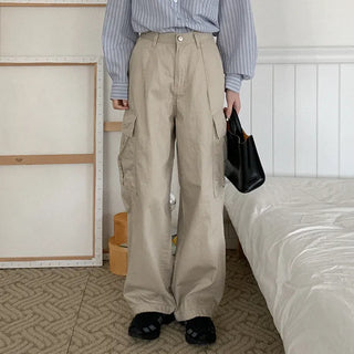 Wide cargo chino pants