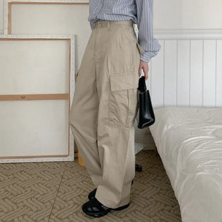 Wide cargo chino pants