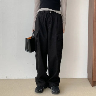 Wide cargo chino pants