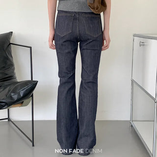 Bootcut low-rise denim pants