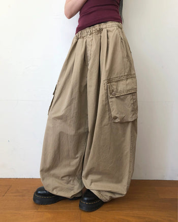 Balloon wide elastic waist pants