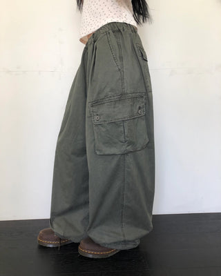 Balloon wide elastic waist pants