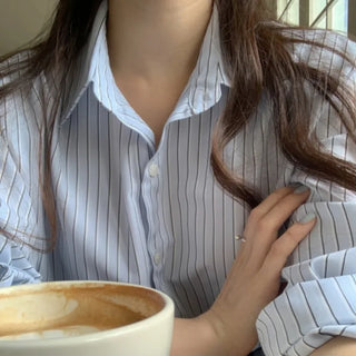 Natural Loose Fit Striped Shirt