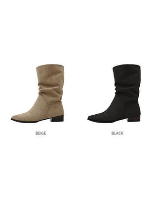 (2 colors) Suede Half Boots