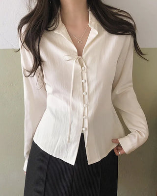 Strap button blouse