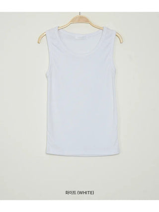 Ribbed round sleeveless top