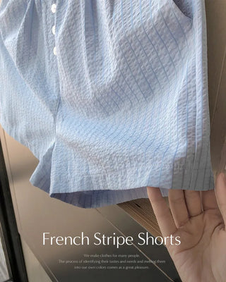 French stripe border shorts