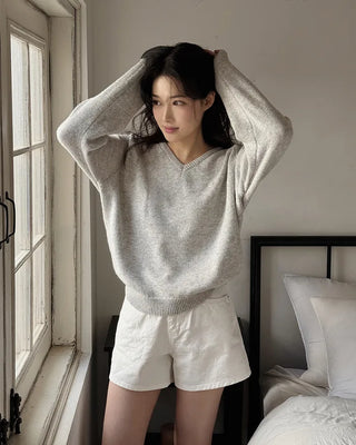3.5-length cotton shorts