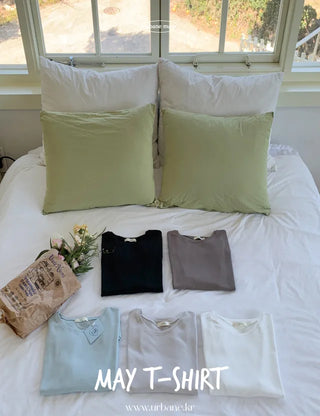 Round cotton modal short-sleeved T-shirt (5cm)