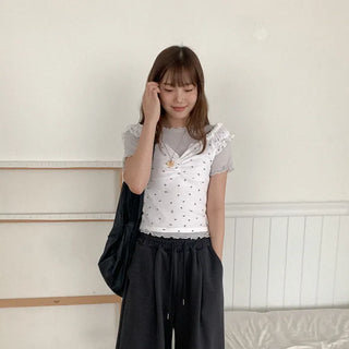 Flower Shirring Sleeveless