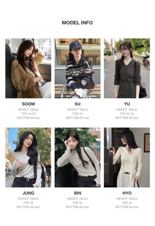 [U-neck/V-neck] 2 types of standard basic knitwear