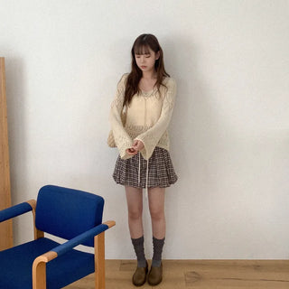 Checked mini pumpkin skirt
