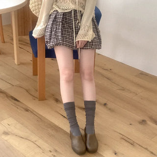 Checked mini pumpkin skirt