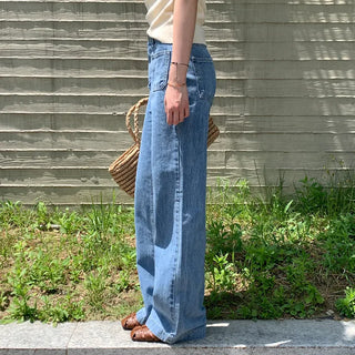 Pocket Straight Denim Pants