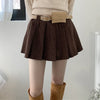 Corduroy pleated mini skirt