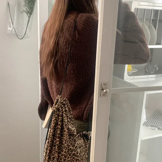 Boucle V-neck knit cardigan