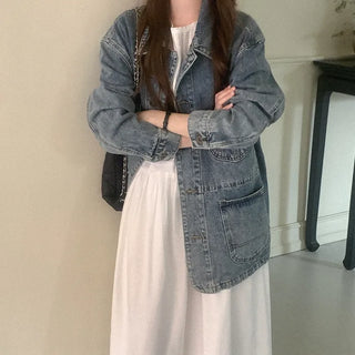 Stitched denim jacket