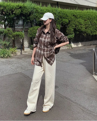 Tone-on-tone check shirt