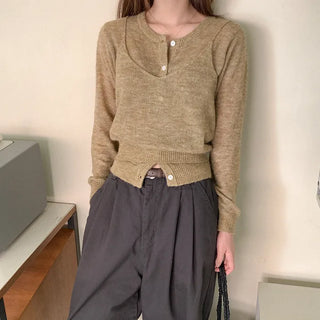 Wool camisole + cardigan set