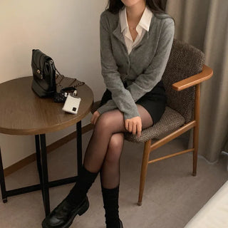 Herringbone mini skirt