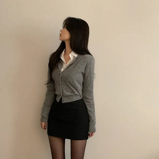 Herringbone mini skirt