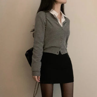 Herringbone mini skirt