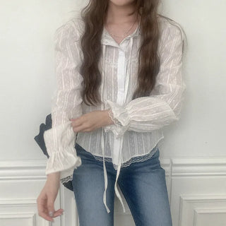 Lace cotton blouse