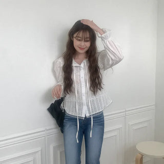 Lace cotton blouse