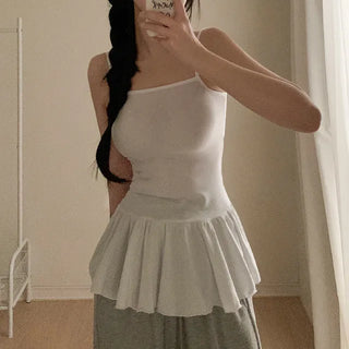 Summer Layered Frill Long Slim Camisole