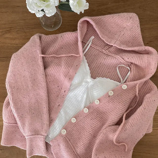 [With built-in cups] Inner lace ribbed camisole with built-in cups