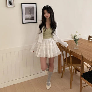 [With built-in cups] Inner lace ribbed camisole with built-in cups