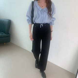 Straight cotton pants