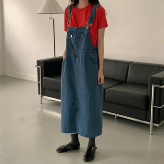 Denim Overalls Long Dress