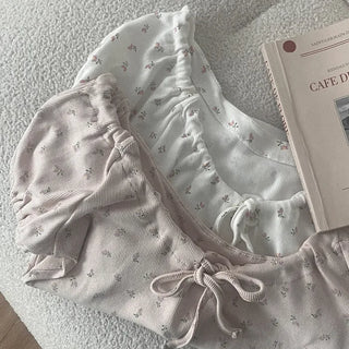 Cotton Flower Ribbon T-shirt