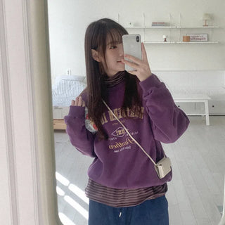 Bordered Frill Turtleneck
