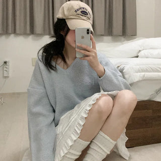 [Pants lining] Band frill mini high-waist skirt