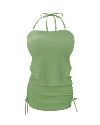 Shirred skirt bikini
