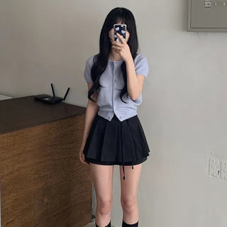 Summer button-up short-sleeved knit