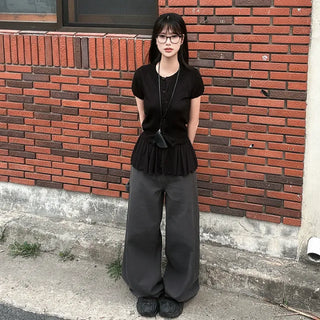 Summer button-up short-sleeved knit