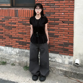 Summer button-up short-sleeved knit