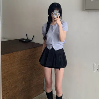 Summer button-up short-sleeved knit